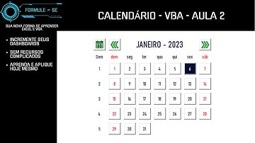 Calendário com VBA - AULA 2