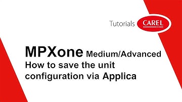 MPXone - How to save the unit configuration via Applica