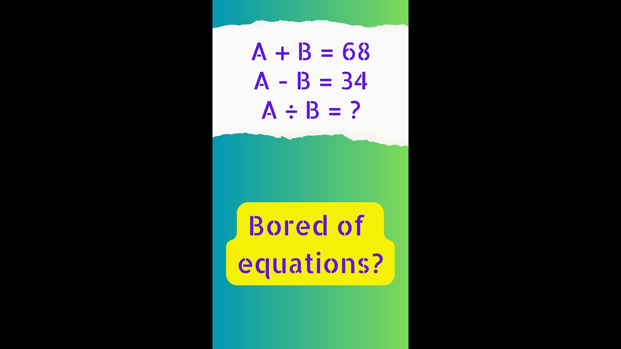 Bored of equations? - use THIS instead #mathshorts #77 - YouTube