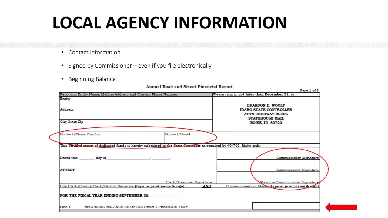 2020 Road and Street Reporting Presentation