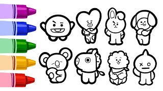 BT21 | Easy Oil Pastel Drawing and Colouring for Kids | ArtKid