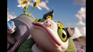 a flying Axolotl in a Field of Wild Flowers. - Stable diffusion -  Deforum 0.7