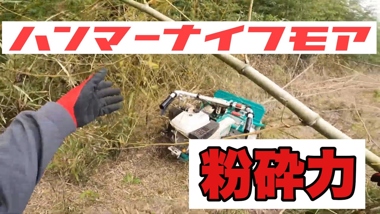 「ハンマーナイフモアvs竹」ハンマーナイフモアの粉砕力がわかる動画です。竹も粉砕可能。雑草対策。HHR663