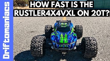 20T Pinion Traxxas Rustler 4x4 VXL Speed Run Will It Do 65mph+?