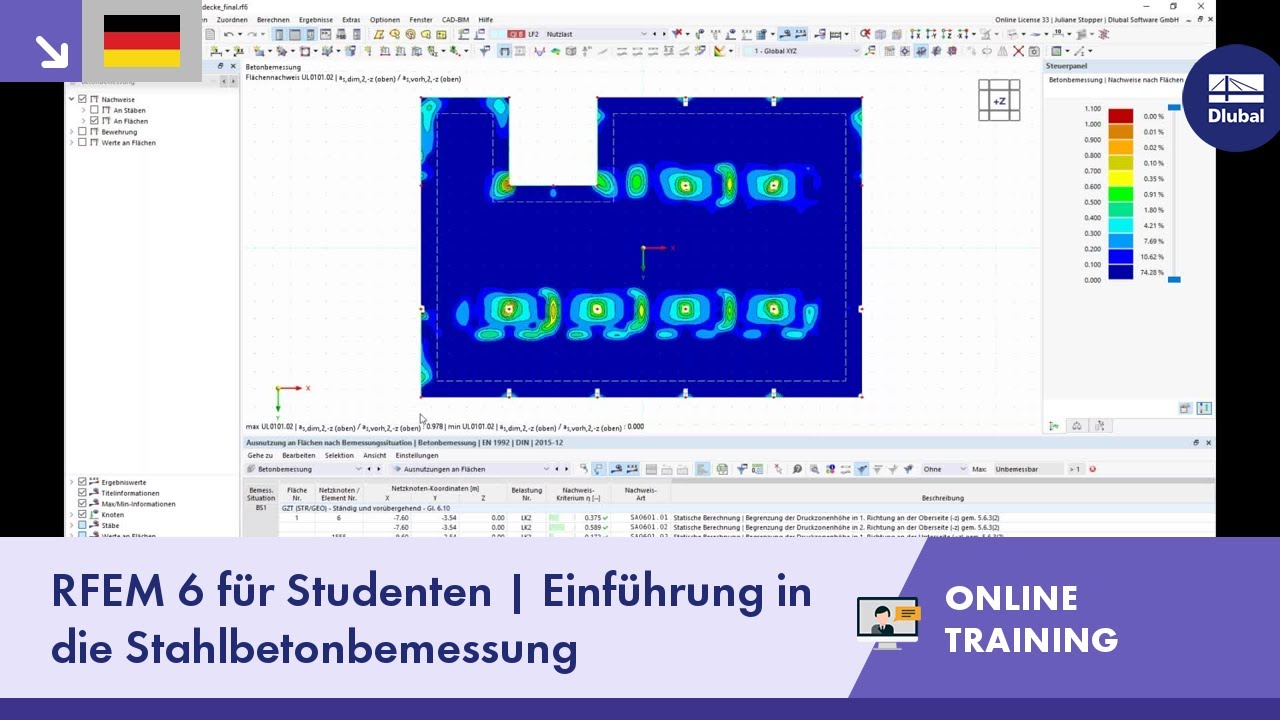 RFEM 6 für Studenten | Einführung in die Stahlbetonbemessung | 17.11. ...
