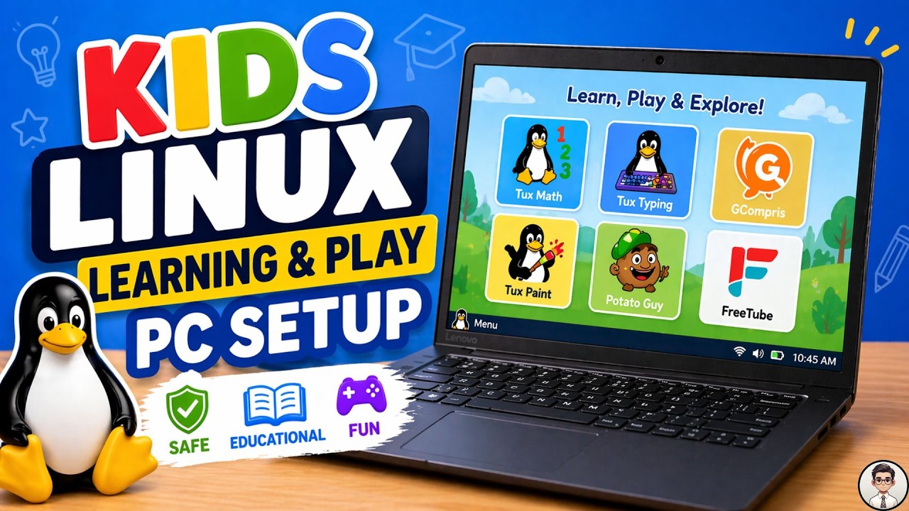 Kids Linux PC setup on a $80 laptop - YouTube