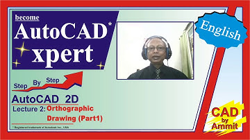 AutoCAD Tutorial in English - How to make an Orthographic Drawing (Part 1) | #AutoCAD