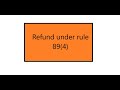 Zero rated supply Refund under rule 89(4)