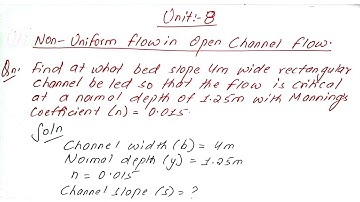 Unit:8 | Numerical | Non unifom flow in Open channel | BE/Diploma Civil | Prashant YT | Hydraulic