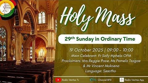 Sesotho Mass | 29th Sunday of the Year |19 October 2025