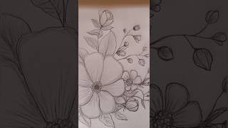 Floral Bouquet Drawing🌸✍️🌿 #FineLineArt✒️ #PencilArt ✏️ ​#FloralSketch🌸