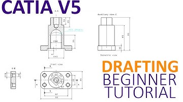 CATIA V5 Drafting Beginner Tutorial - How to create a 2D using Drafting