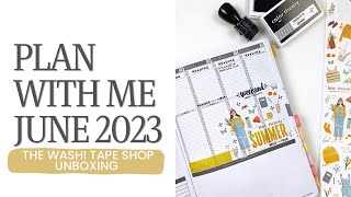 Plan With Me Passion Planner 2023 | June Set Up &amp; The Washi Tape Shop Unboxing