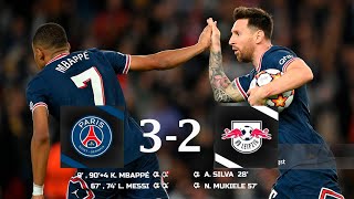 Messi-Mbappé The Duo | PSG vs RB Leipzig 3-2 | UEFA CHAMPIONS LEAGUE 2021-2022 | Goals & Highlights