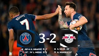 Messi-Mbappé le Duo Parfait | PSG vs RB Leipzig 3-2 | UCL 2021-2022 | Résumé - (Buts & Temps forts)