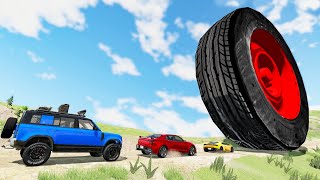 Gigantic Wheel Crushes Cars - Beamng drive