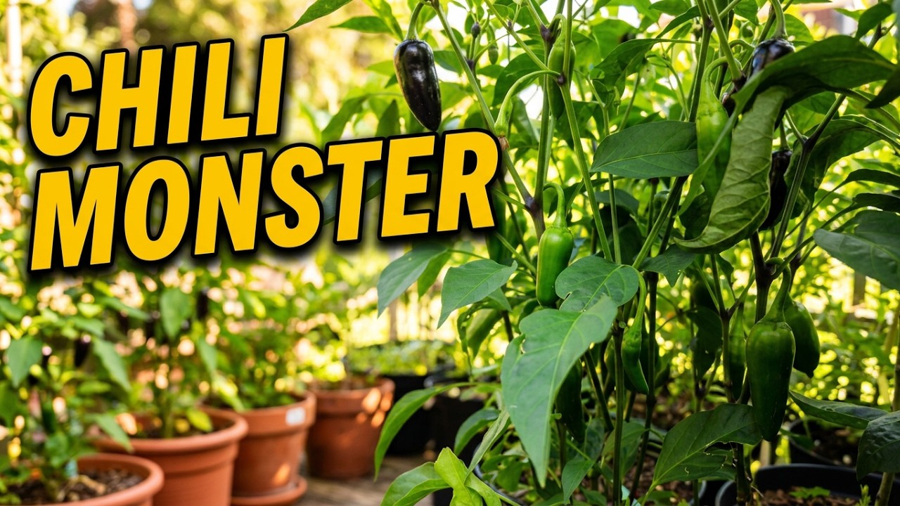 Chili Monster Pflanze & große Ernte – Garten Update August