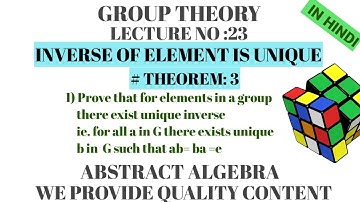 inverse of element in group is unique| inverse in group theory| group theory for bsc|group theory-23