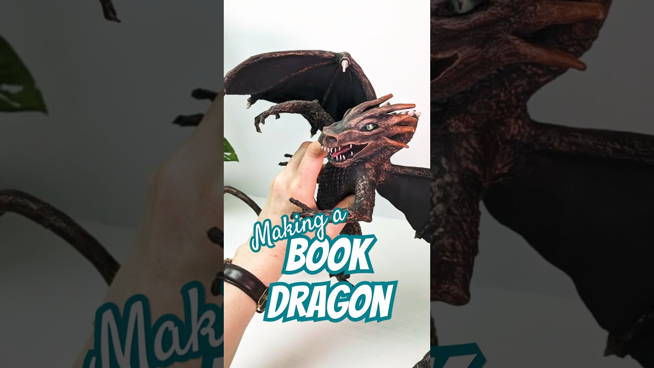 I made a DRAGON that would twist around my fantasy books!🔥