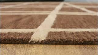 Hand Tufted Wool 8'x8' Square Area Rug Contemporary Brown K02001