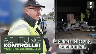 "KOMPLETT LOSE!" 😱 Polizei entdeckt waghalsige Ladungssicherung! | Achtung Kontrolle