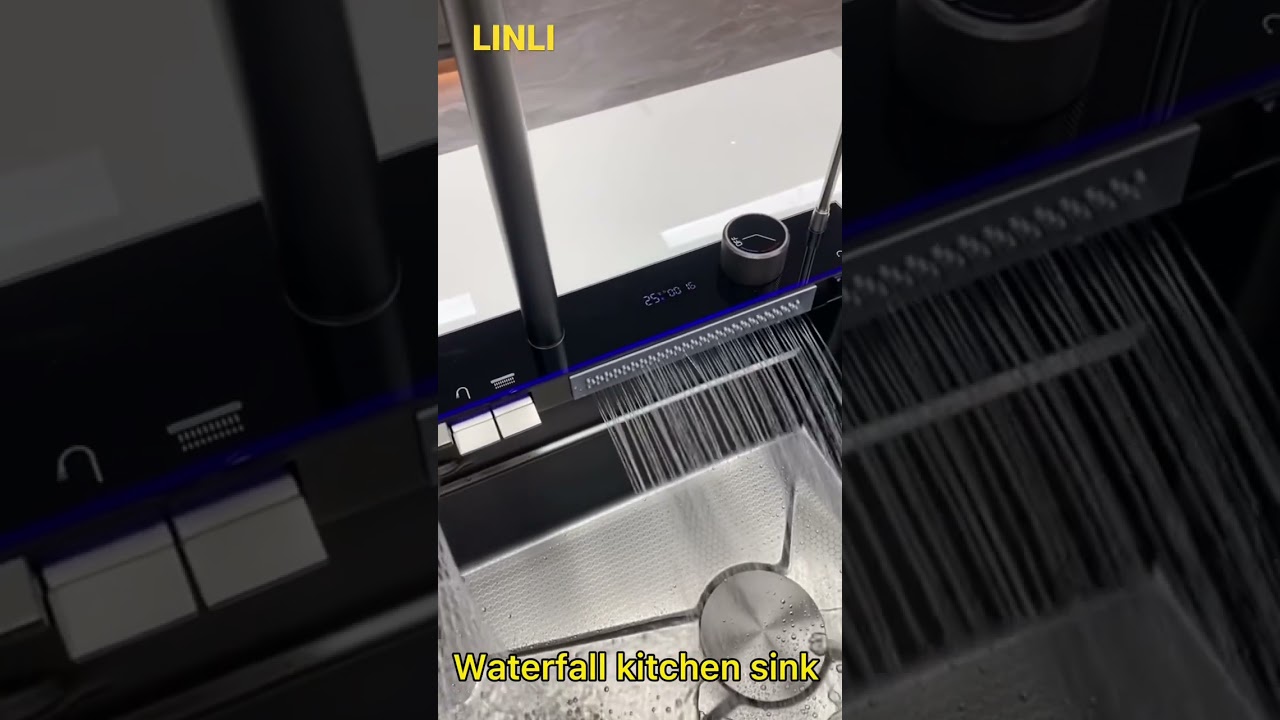 Chinese Kitchen Sink Manufacturer | LED Piano Buttons Waterfall Kitchen Sink 