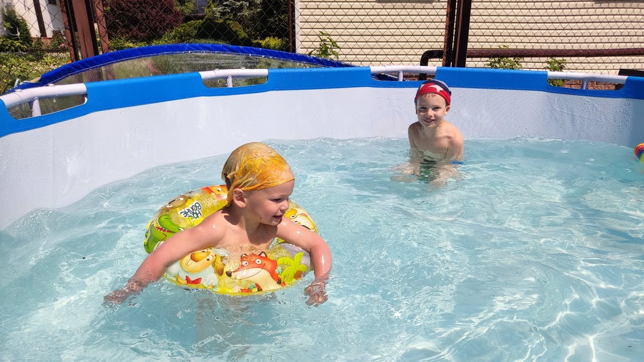 Установка каркасного бассейна - YouTube