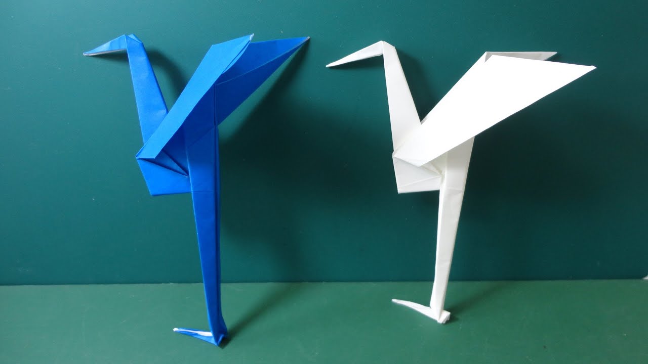 折り紙 足のある鶴 折り方origami Crane With A Leg Youtube