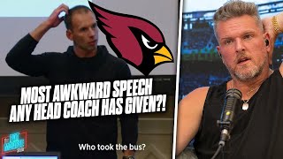 Cardinals HC Gives Super Awkward Speech, Wants To Find His "Killers" | Pat McAfee Reacts