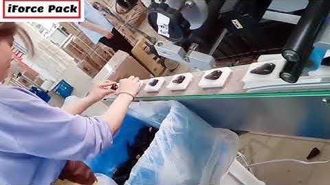 Customized bottle jig mold holder conveyor top automatic labeling machine testing video