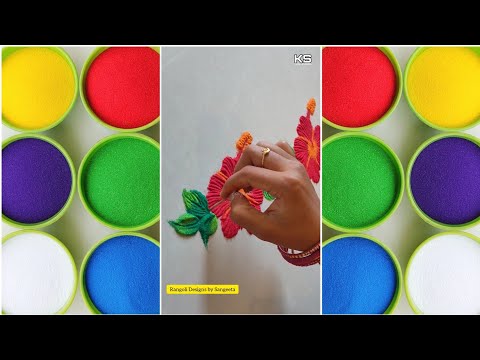 Beautiful border rangoli kolam designs for festival🌺Border muggulu designs🌺Easy and simple rangoli🌺
