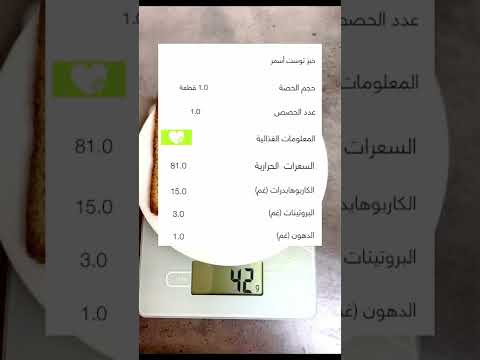 كم سعرة حرارية في شريحة التوست الاسمر