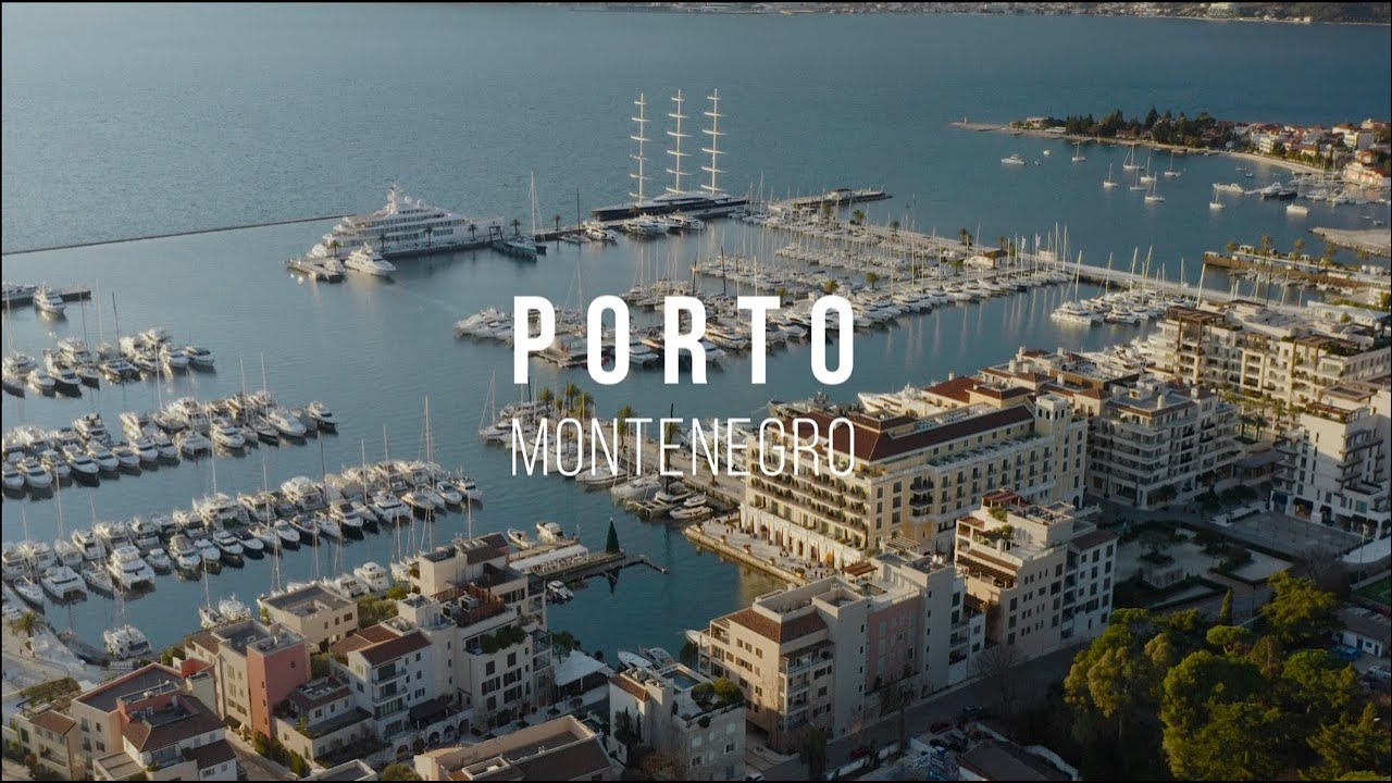 Porto Montenegro Sunset Aerial Drone Footage 4K - Luxury Marina Cinematic