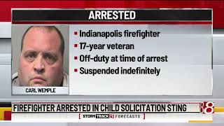 Firefighter arrested in child solicitation sting