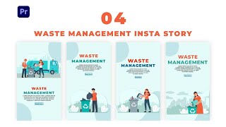 Waste Management Instagram Story Premiere Pro Templates | Flat Character Video Animation