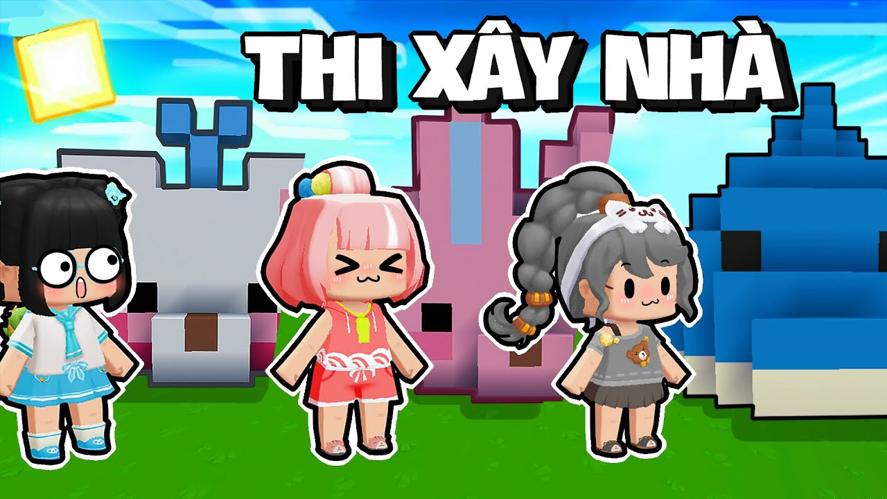 Mèo Simmy Thử Thách 🌸THI XÂY NHÀ CUTE🌸 Cùng Hội Chị Em Trong Mini World ...