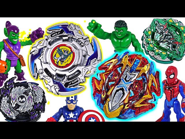 Beyblade super zetsu B-118, 120, 121 appeared! Marvel Avengers Hulk, Spider Man! Go! #DuDuPopTOY