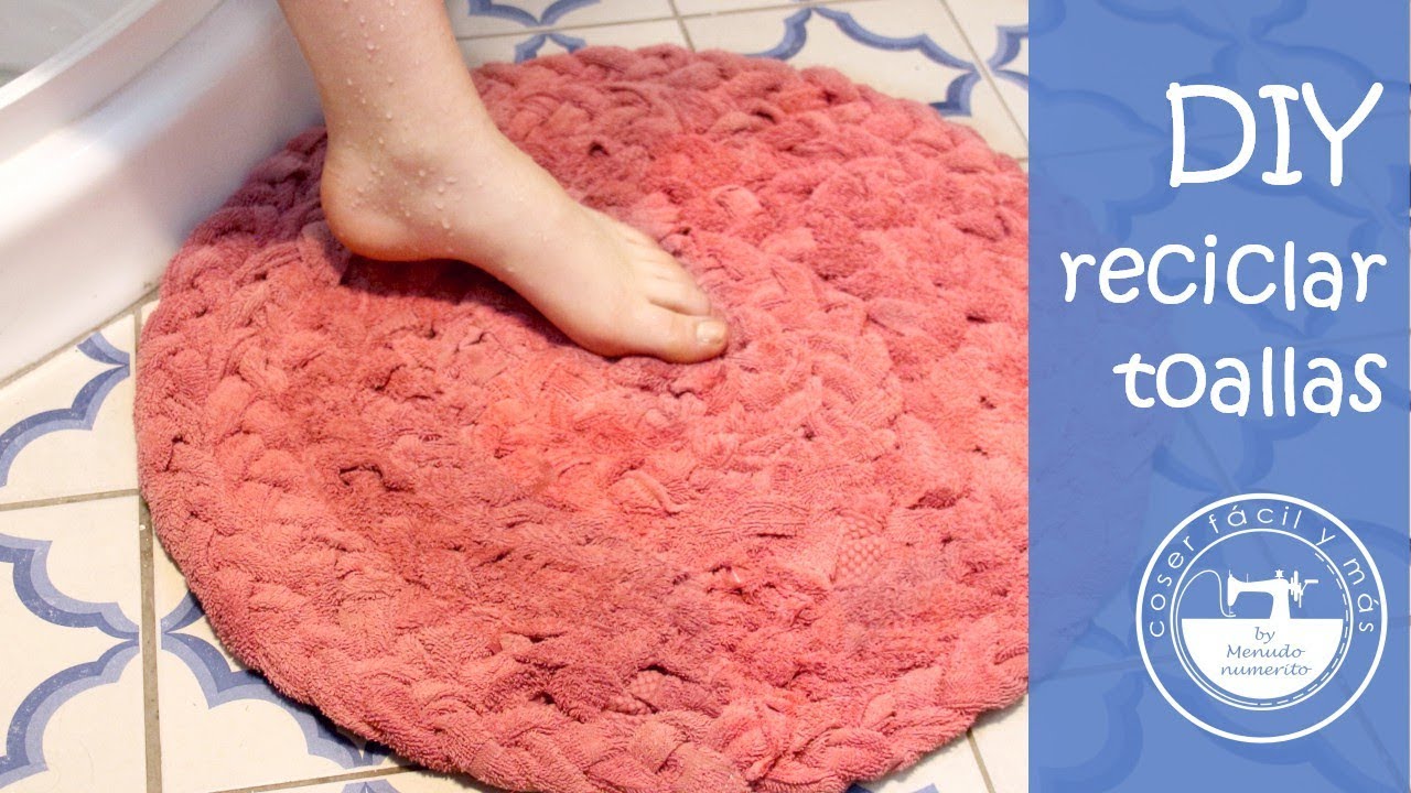 How to make a bath rug with old towels 