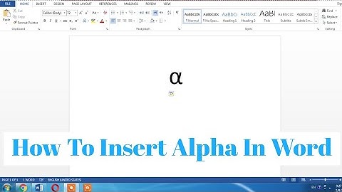 How To Write Alpha in Word | How Type Alpha in Microsoft Word | Insert Alpha
