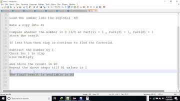 PART 4 ARM ASM Program to find the factorial of a number