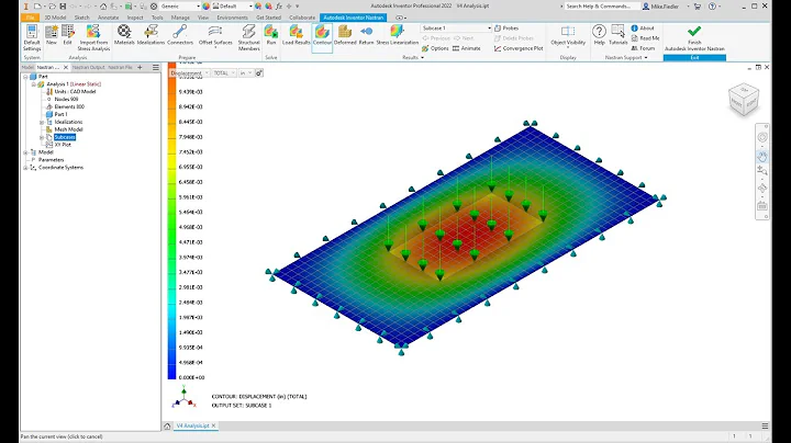 Autodesk Nastran Static Stress Validation 4 - Flat Plate with Pressure