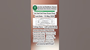Exam Fess PAID Raja Shankar Shah University Chhindwara Last Date 15 May 2024
