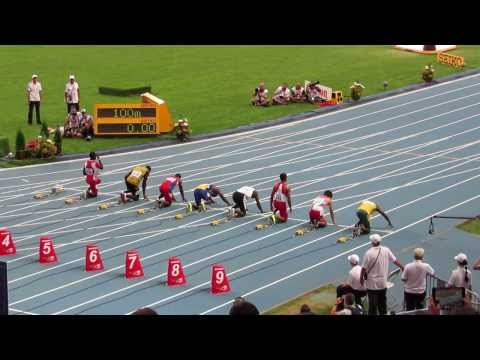 Забег на 100 метров - Усейн Болт (Usain Bolt). Чемпионат мира по легкой атлетике в Москве - 2013
