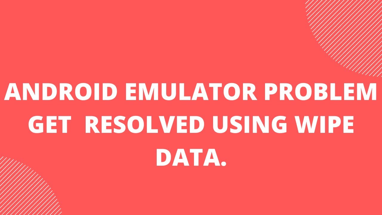 Android emulator problem get resolved using wipe data #android - YouTube