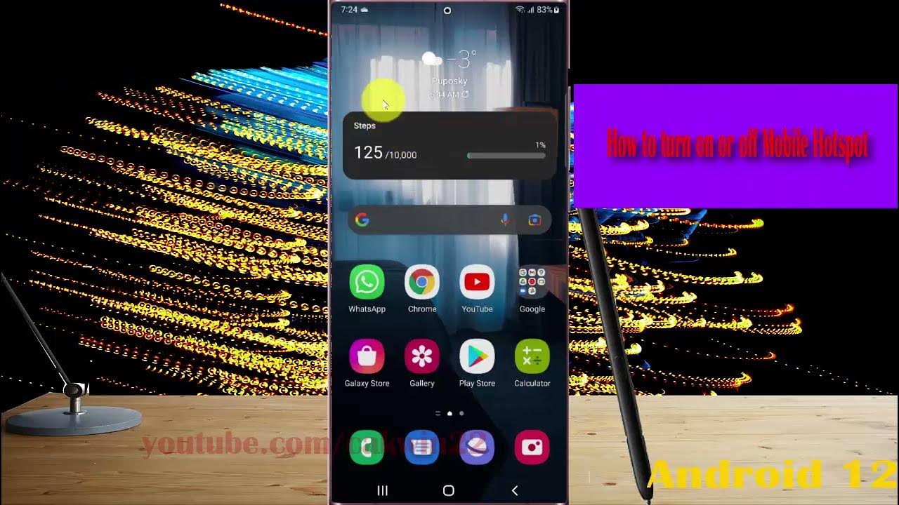 Samsung Galaxy S22 Ultra How to turn on or off Mobile Hotspot YouTube