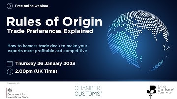 Webinar: Rules of Origin - Trade Preferences Explained 26/01/2023
