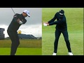 Adam scott iron slow motion golf swing down the line and face on