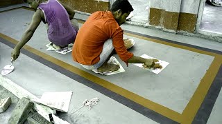 Beautiful cement floor designs | Cement floor flower design