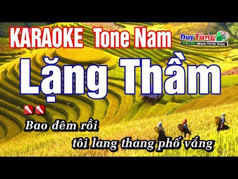 Karaoke ||  Lặng Thầm - Tone Nam ||  Nhạc Sống Duy Tùng