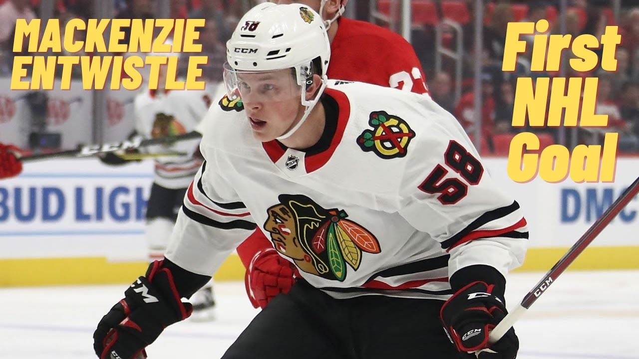 Chicago Blackhawks' MacKenzie Entwistle plays during an NHL hockey